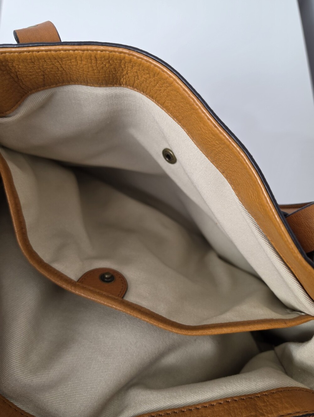 Ralph Lauren Leather Heritage Logo Cognac Tote Satchel Bag - Picture 7 of 16